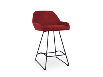 ROYAL BAR SLED - Sled base leather stool with footrest by 5A Design - view 2